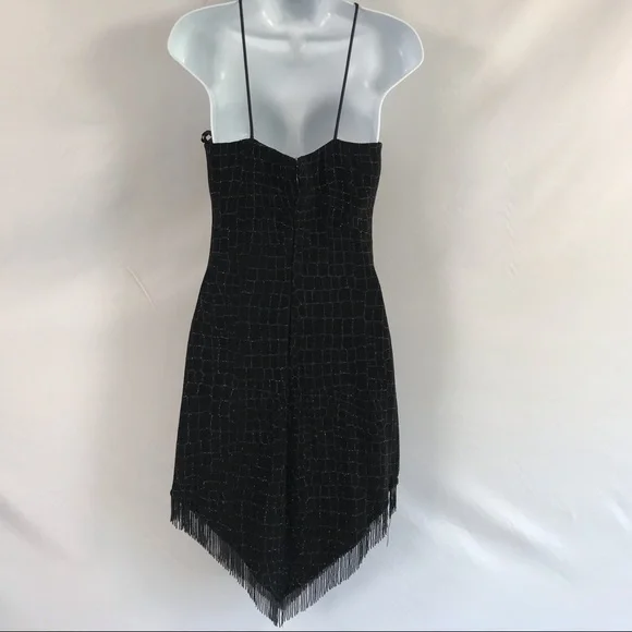 Sold—90s Vintage Cache Black Cocktail Halter Dress - Picture 13 of 14